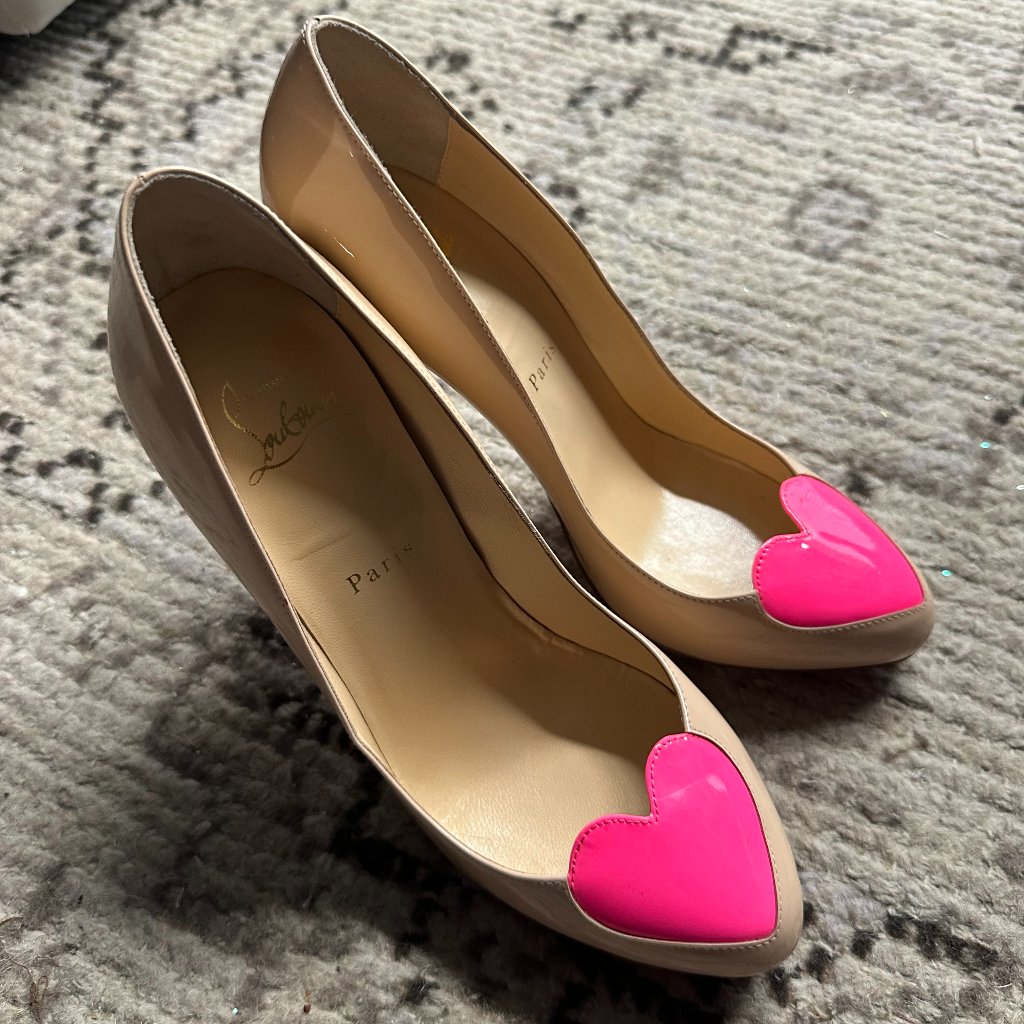 Christian Louboutin Patent Doracora 100 Pumps 39.5 Ballerina Shocking Pink